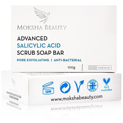 Salicylic Acid Body Wash Soap - [Made In U.K] Advanced Salicylic Acid Body Soap | Body Scrubs Treatment Face Soap Bar | Paraben and Cruelty Free - 100g 