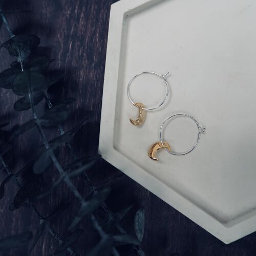 Mini Brass Hoops Moon