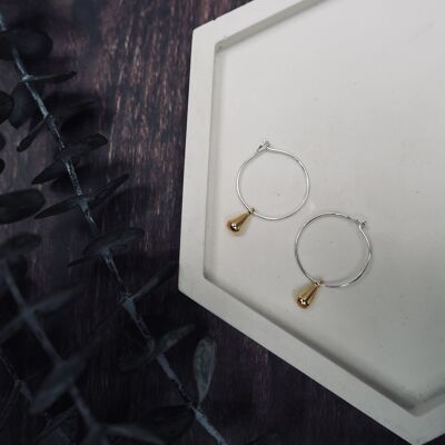 Mini Brass Hoops Teardrop