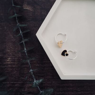 Mini Brass Hoops Heart