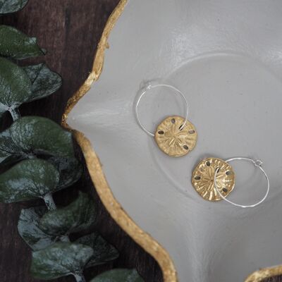 Brass Earrings Medium Sanddollar