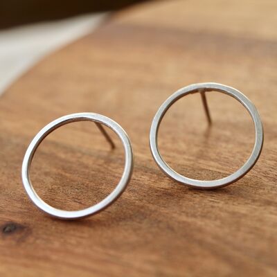 polished silver hoop earrings