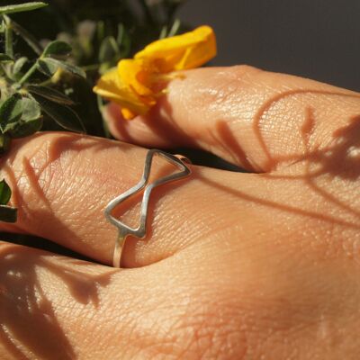 Butterfly Ring, Sterling Silver, Stackable Ring, Thin Ring