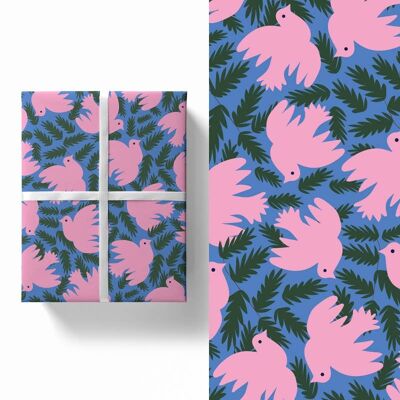 Pink Doves Gift Wrap