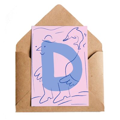 Alphabet Buchstabe D Delphin