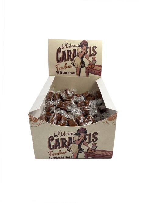 Boite distributrice - Minis caramels tendres au beurre salé 1kg
