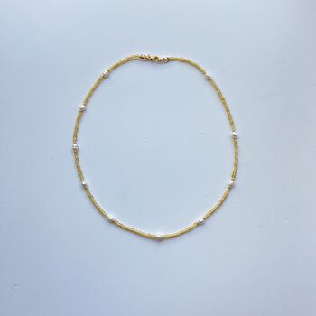 Collier de perles avec perle d'eau douce - or 1