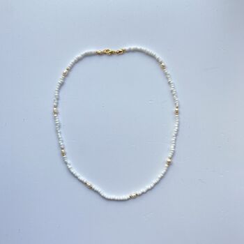 Collier de perles avec perle d'eau douce - blanc 1