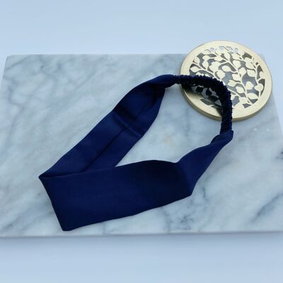 Mulberry Silk Headbands, Pure Silk Headbands - navy