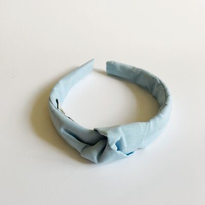 Cotton Knotted Headband - blue