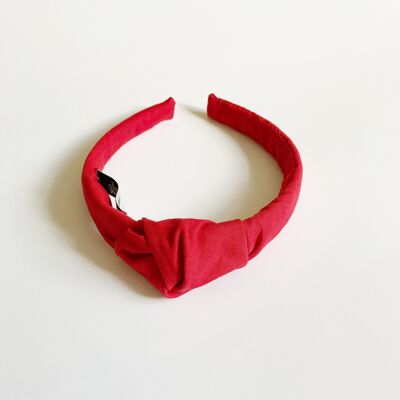 Stirnband aus Baumwolle mit Knoten - rot