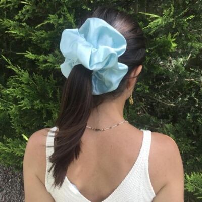 Satin Giant Neon Scrunchie - turquoise