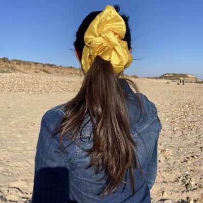 Satin Jumbo Hair Ties - yellow