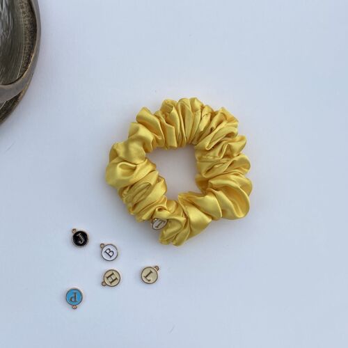 Yellow Satin Hair Scrunchies - support