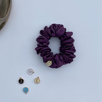 Purple Satin Hair Scrunchies - support