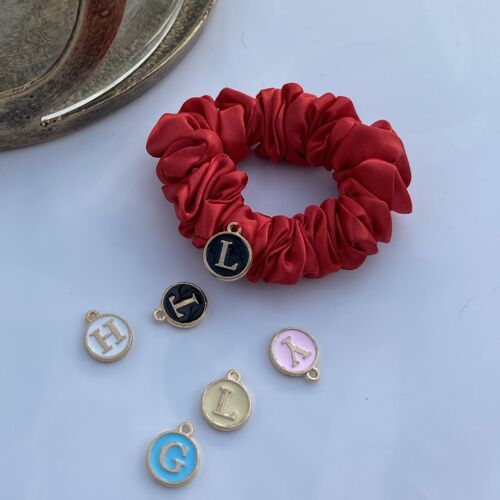 Red Satin Hair Scrunchies - skinny