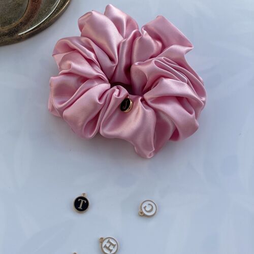 Pink Satin Hair Scrunchies - medium