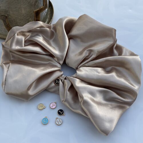 Champaigne Satin Hair Scrunchies - giant