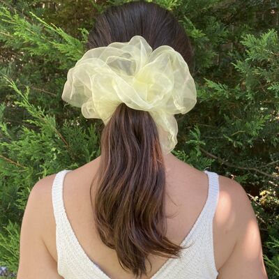 Giant Organza Hair Scrunchies - yellow