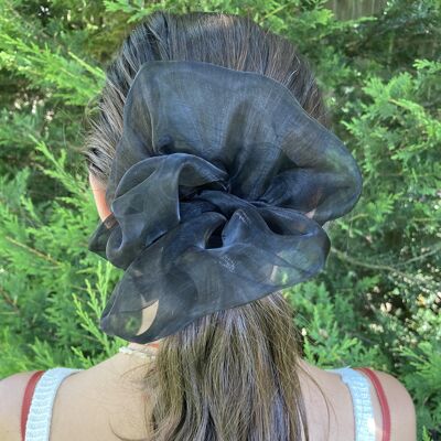 Giant Organza Hair Scrunchies - black