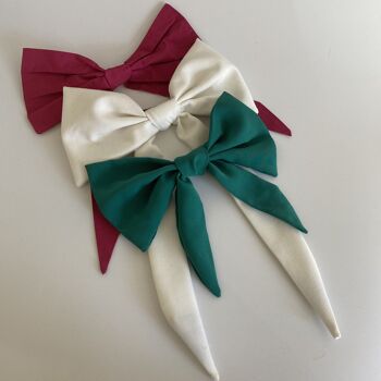 Barrette Chubby Bow - rose 2