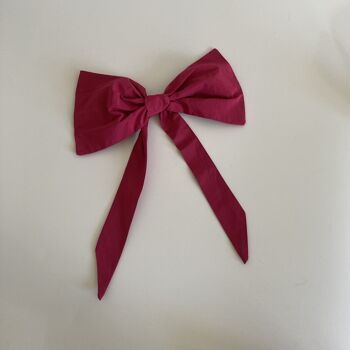 Barrette Chubby Bow - rose 3