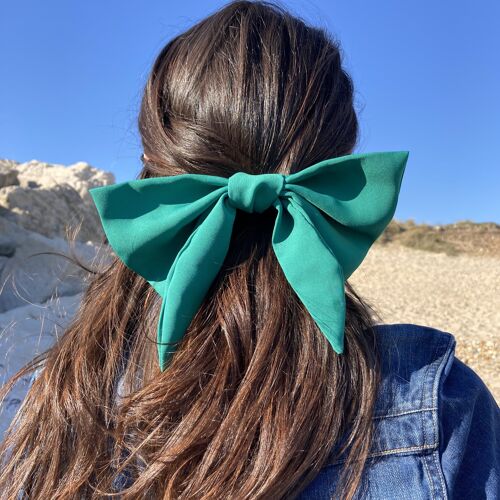 Chubby Bow Hair Clip - green