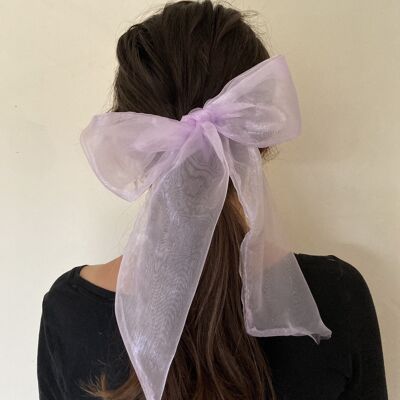 Organza Droopy Hair Ribbon - lilac