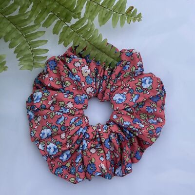 Cotton Medium Scrunchies - pink ditsy