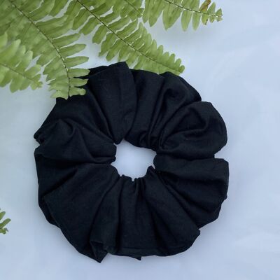 Cotton Medium Scrunchies - black