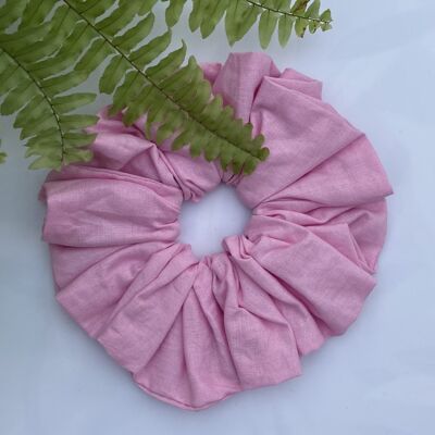 Scrunchies medianos de algodón - rosa