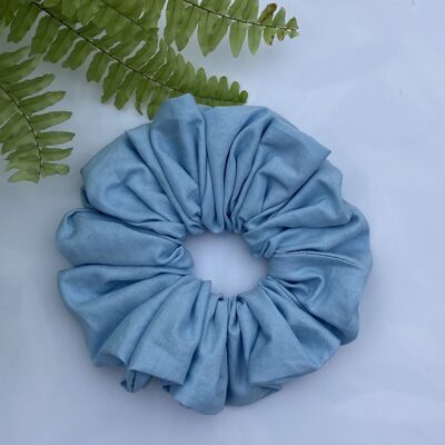 Cotton Medium Scrunchies - blue