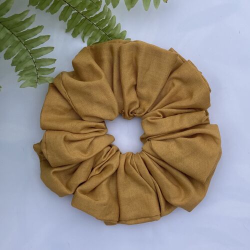 Cotton Medium Scrunchies - mustard