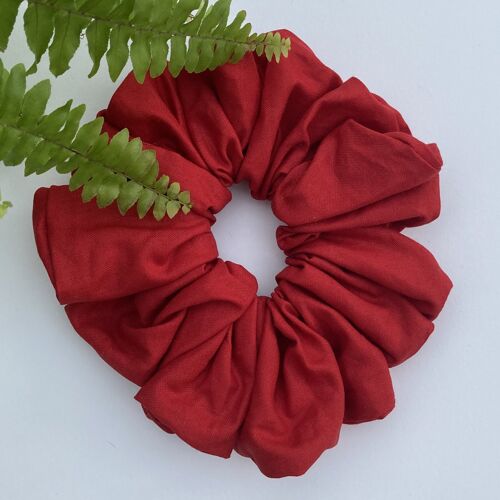 Cotton Medium Scrunchies - red