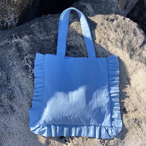 Blue Large Ruffle Bag