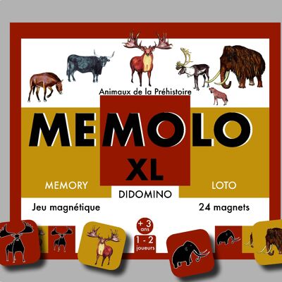 MEMOLO XL Animaux de la préhistoire Bilingue Français/anglais