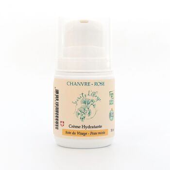 Crème Hydratante Chanvre-Rose Certifié BIO 1