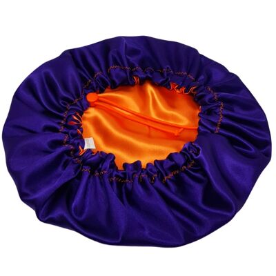 Purple and Orange Silk Satin Bonnet