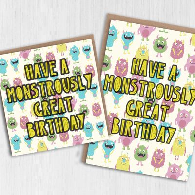 Carte d'anniversaire : Monstrueusement super anniversaire