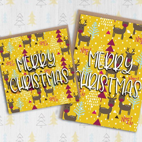 Reindeer Christmas, Holiday card: Noel