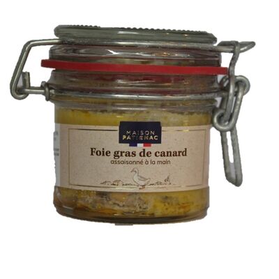 Foie gras d'anatra intero stagionato a mano e cotto nel suo vasetto da 90g