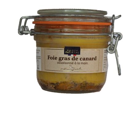 Foie gras de canard entier assaisonné à la main et cuit dans son bocal 180g