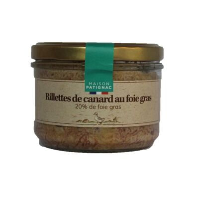 Rillettes de canard farcies au foie gras (20% foie gras de canard) 100% CANARD