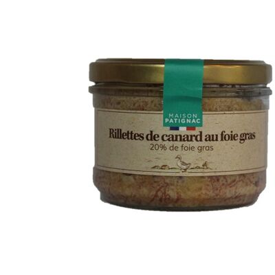 Rillettes de canard farcies au foie gras (20% foie gras de canard) 100% CANARD