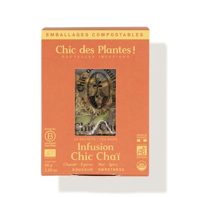 INFUSION CHIC CHAÏ (BOÎTE 12 SACHETS) - CANNELLE, GINGEMBRE, CARDAMOME