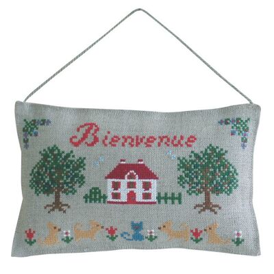 Semi-kit "Coussin de porte Bienvenue"