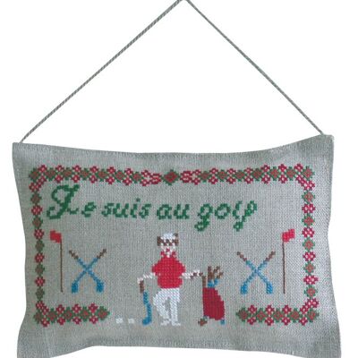 Semi-kit "Coussin de porte "Je suis au Golf"