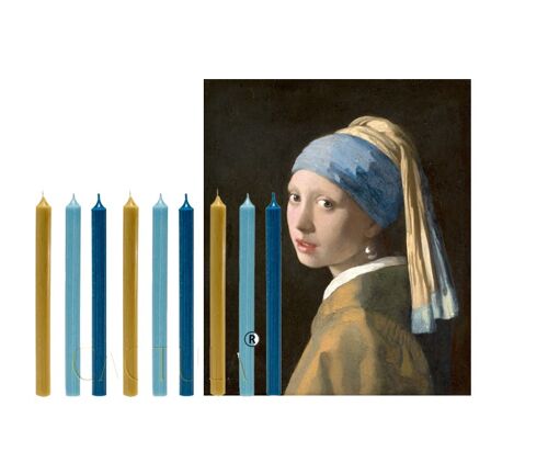 Dinner candles 28 cm 9 PCS Girl with a pearl earring by Vermeer