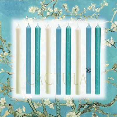 Candele per la cena 28 cm 9 PZ Mandorlo in fiore di Van Gogh