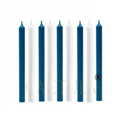 Velas de cena 28 cm 9 piezas Azul Delft